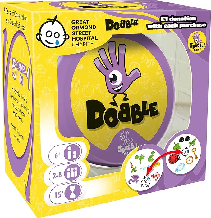 Asmodee | Dobble Kids | Card Game | Ages 6+ | 2-8 Players | 15 Minutes  Playing Time